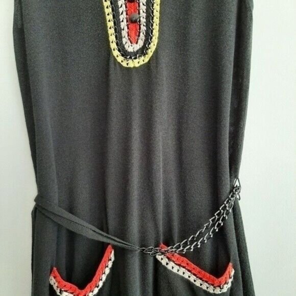 NANETTE LEPORE Crochet-Trimmed Knit Mini Dress Sz M - Picture 5 of 10